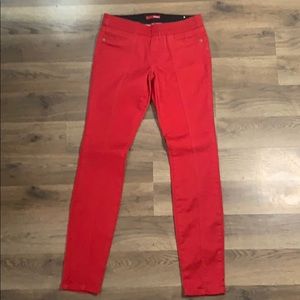 Red Bongo Skinny Jeans with Elastic Waist Size 1